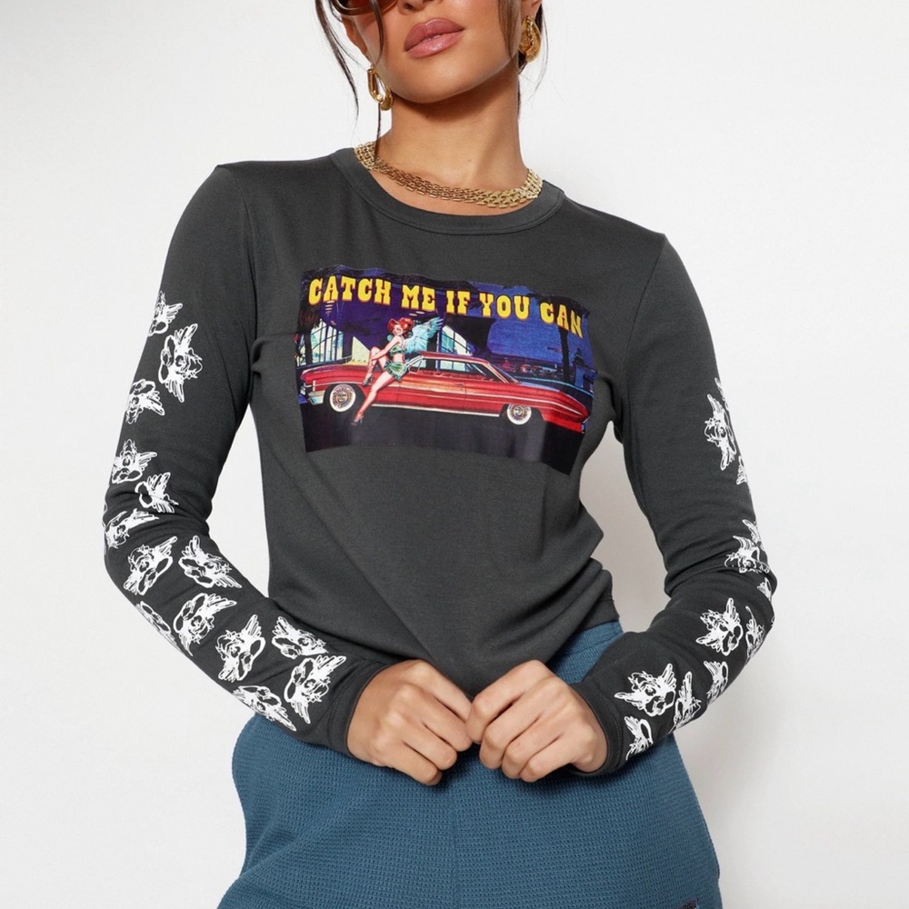 NWT~ BOYS LIE ~ HEART RACER V2 FAIR PLAY FITTED LONGSLEEVE CROP